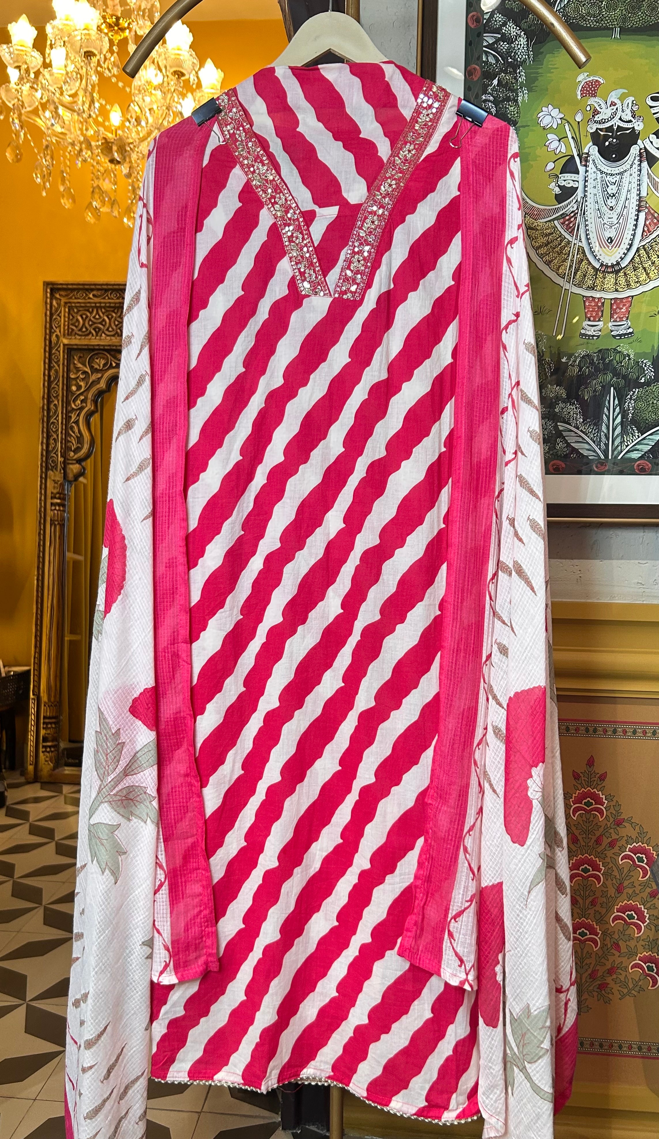 Pehra Cotton Suit (Pink)