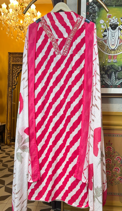 Pehra Cotton Suit (Pink)