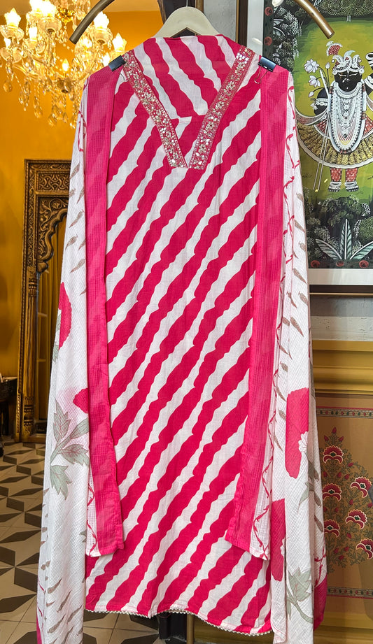Pehra Cotton Suit (Pink)