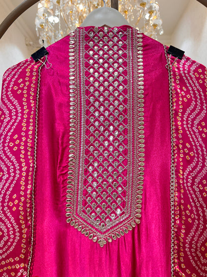 Rangmahi Gaji Bandhani Suit
