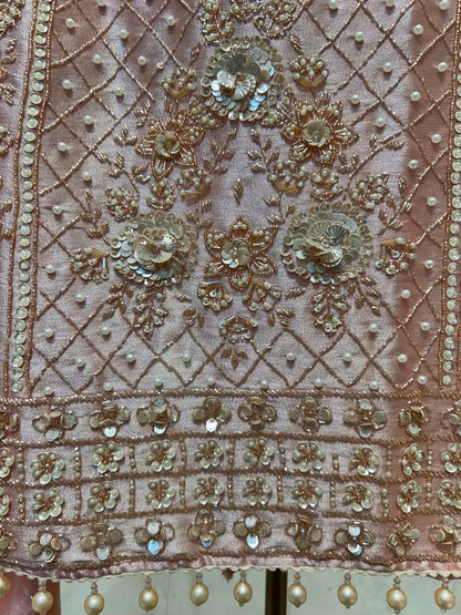 Ruhzara Sequin Veil Suit (Pink)