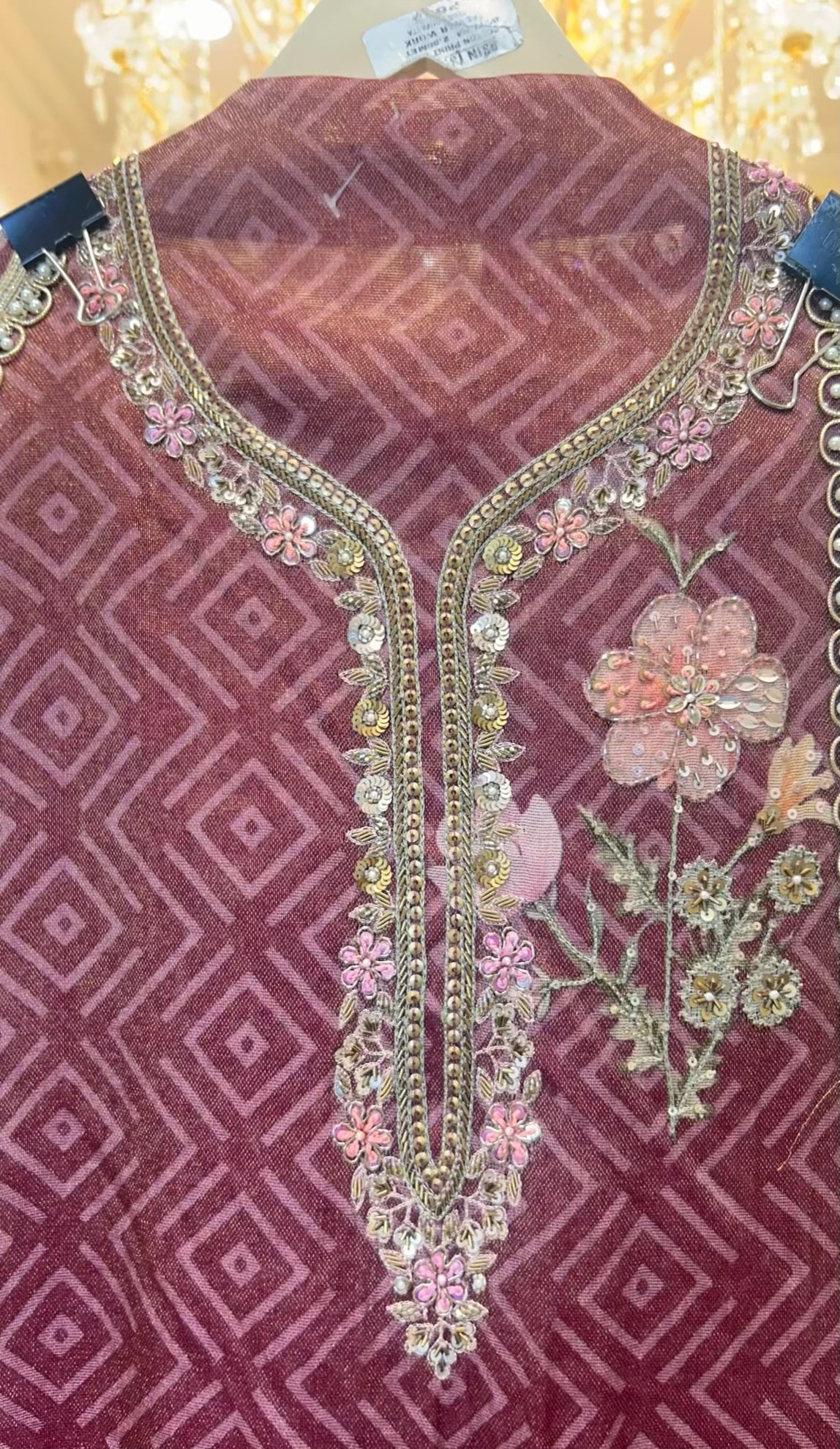 Zarveesha Handprint Élan Suit (Mauve)