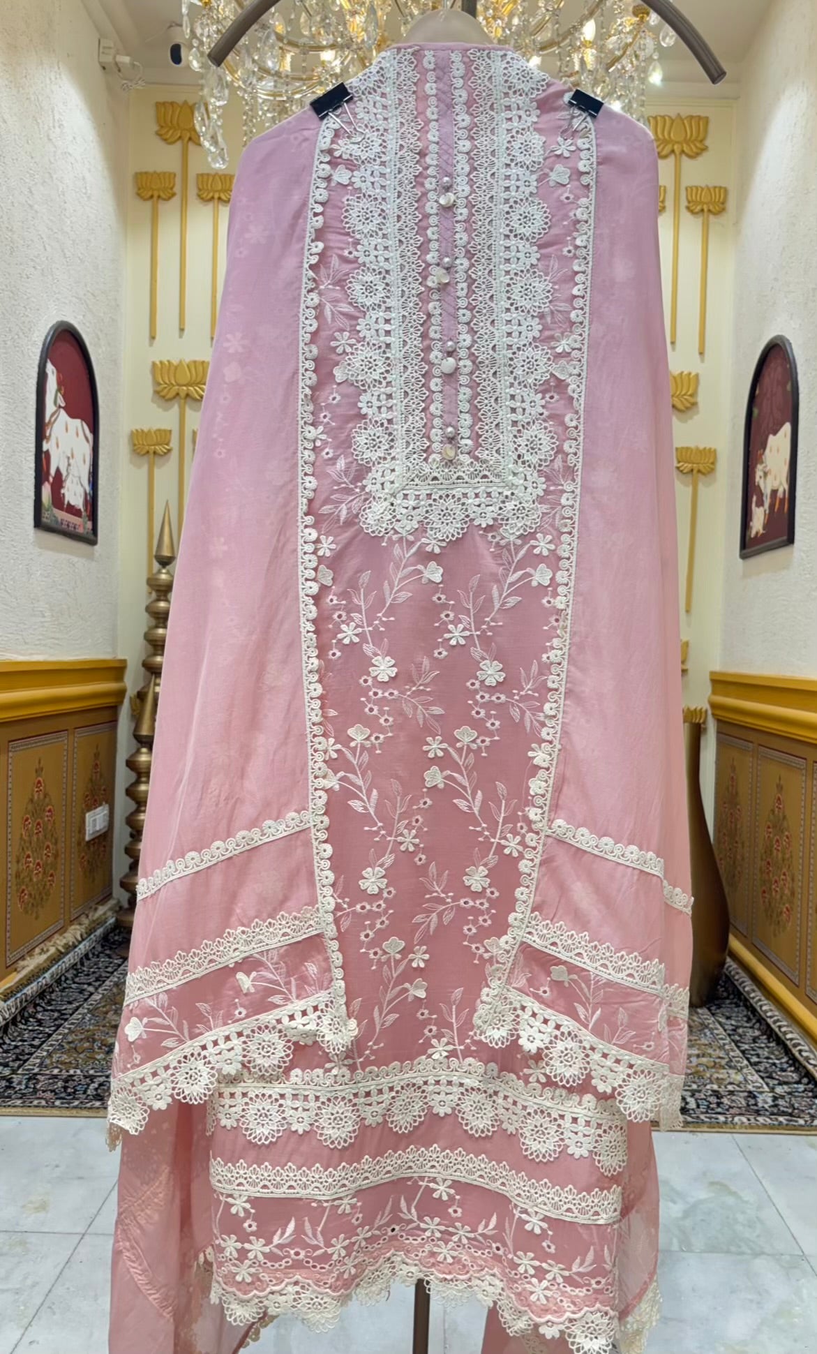 Roselle Crochet Chanderi Suit