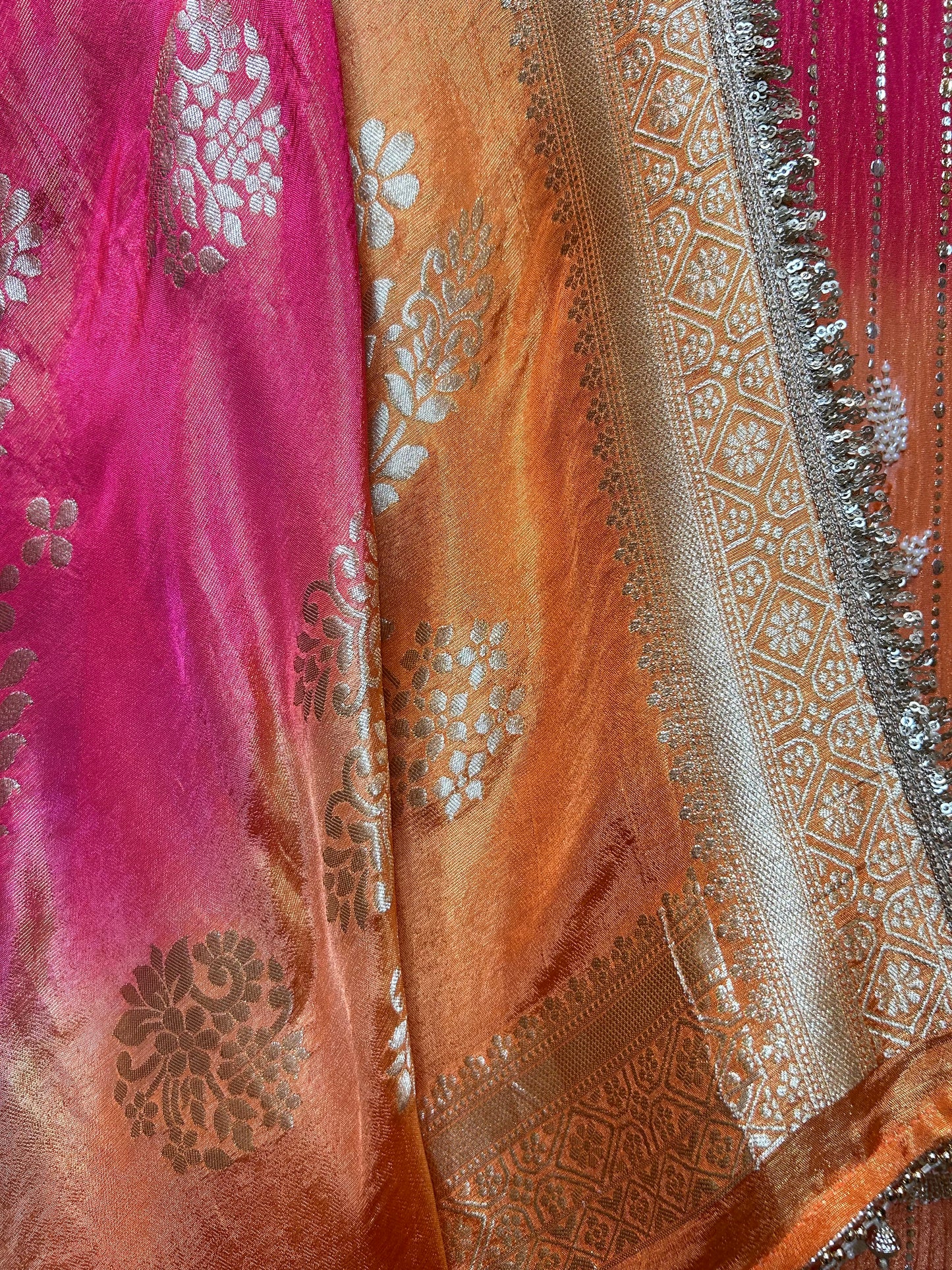 Gulbadan Crush Tissue Suit (Orange)