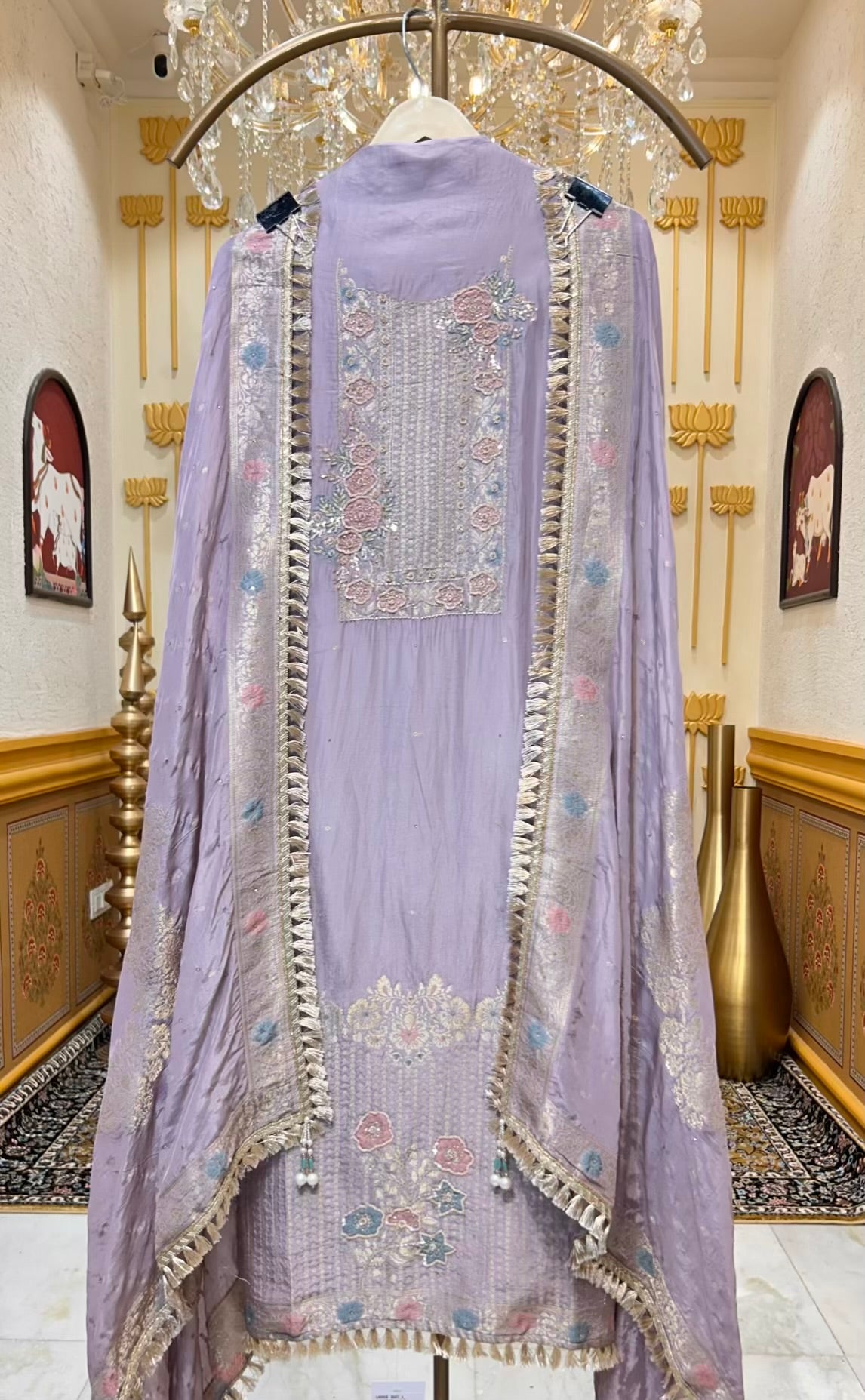 Zarvani Banarasi Heirloom Suit (Lavender)