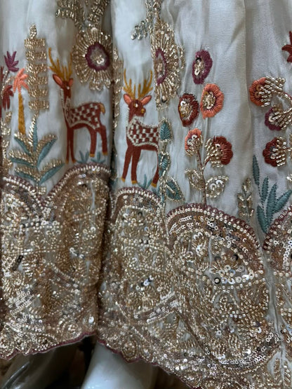 Meher Noor Sharara Set (Ivory)