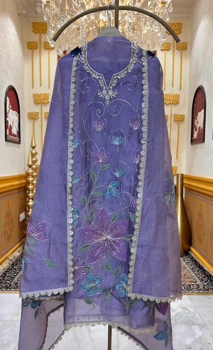 Sarvika Gota Jhalar Suit (Lavender)