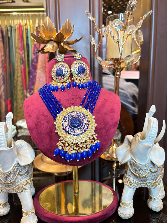 Raatrani Polki Set (Blue)