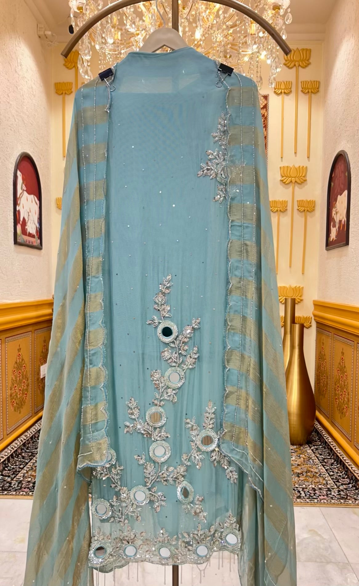 Mehira Banarasi Noor Suit (Blue)
