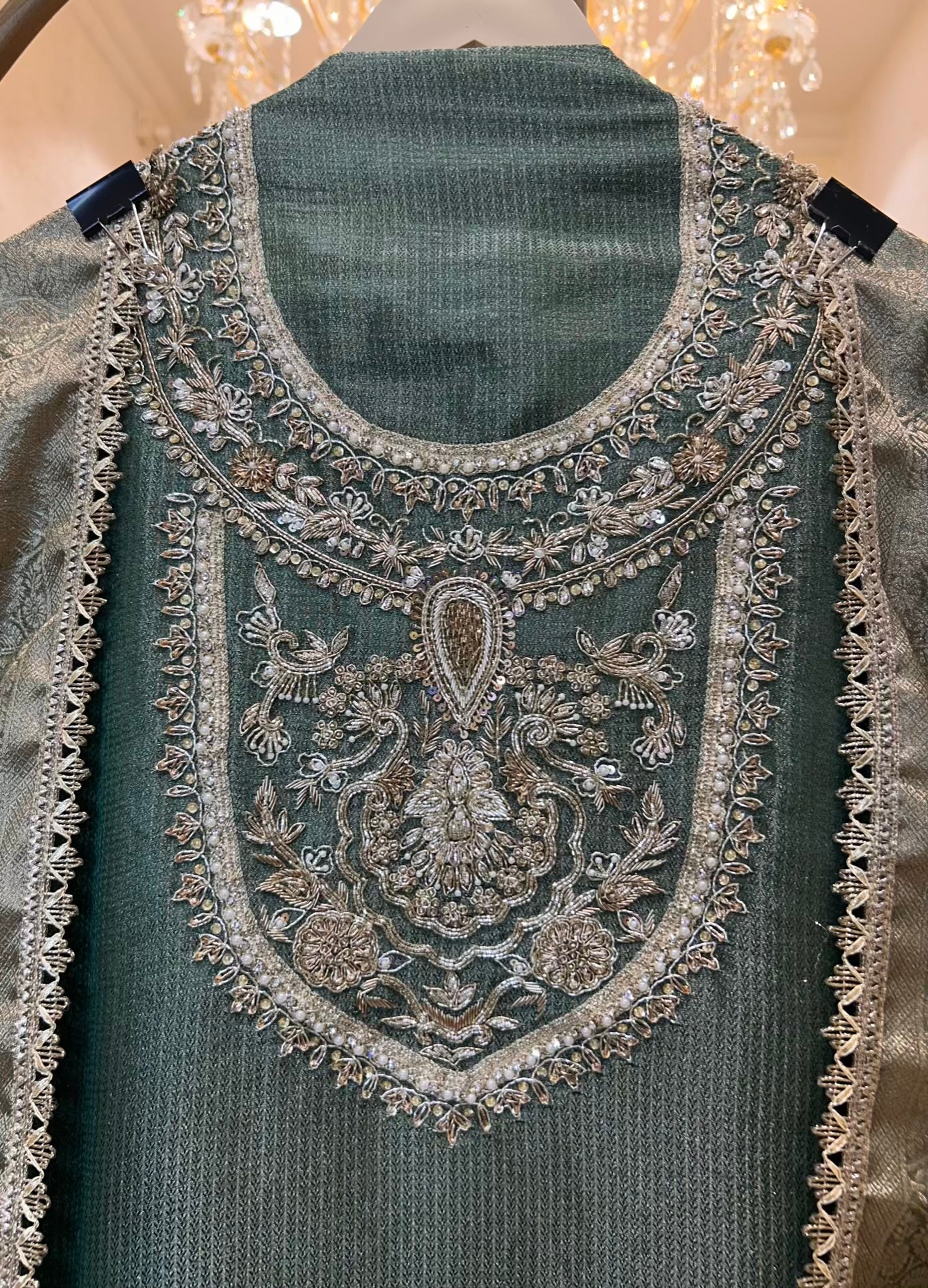 Afsara Banarasi Noor Suit (Green)