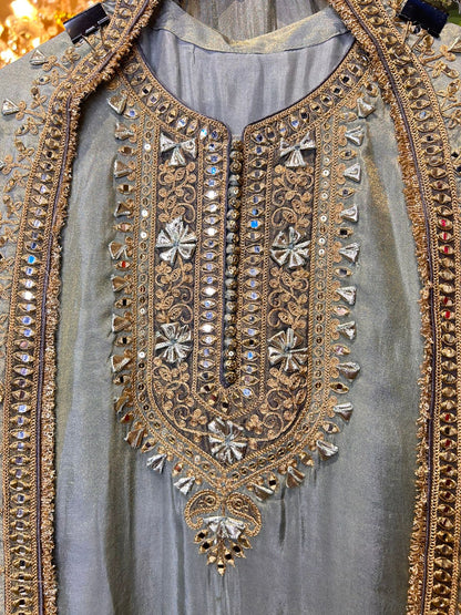 Zarqa Sharara Suit (Powder Blue)