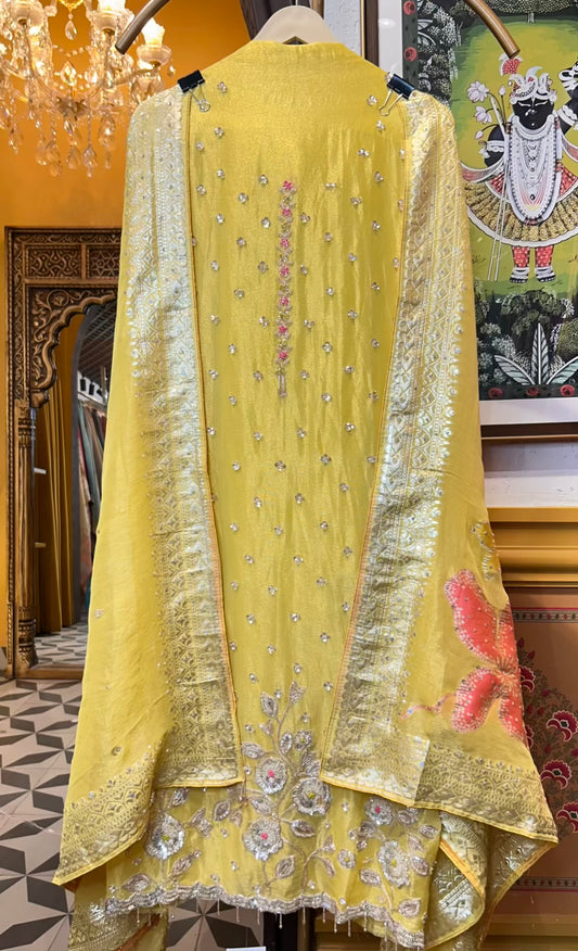 Zarmeira Organza Suit (Yellow)