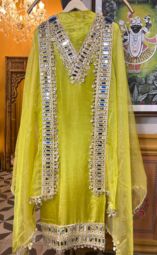 Shazeen Organza Suit (Green)