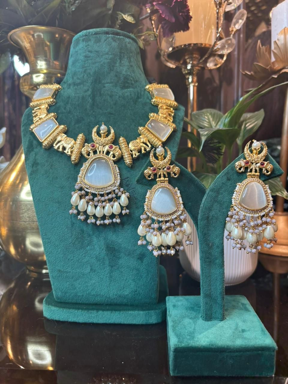 Rajwada Ratna Haar Set (Grey)