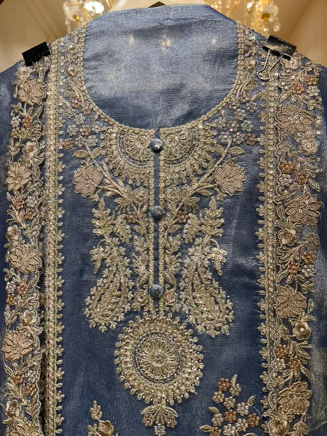 Zarmina Crystal Veil Suit (Blue)