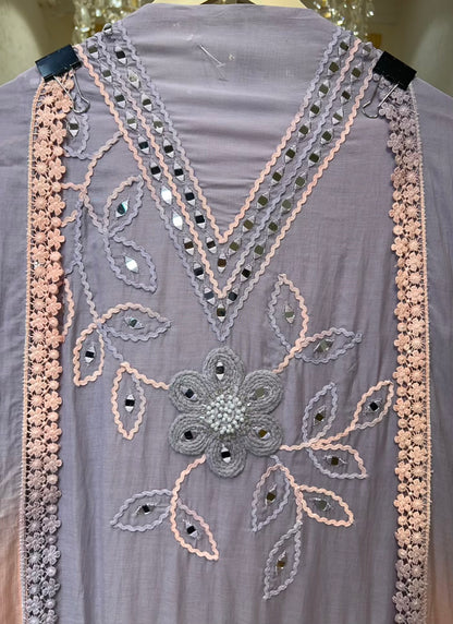 Afsana Mul Sheen Suit (Lavender)