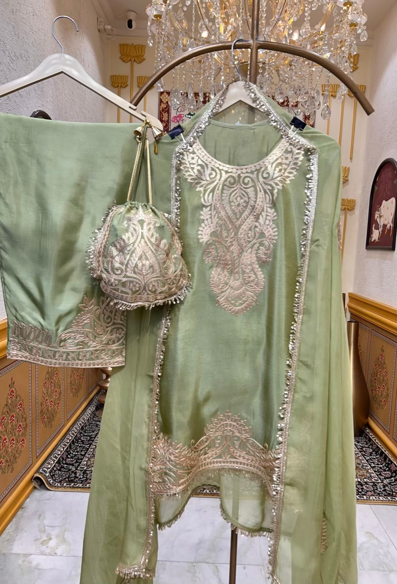 Arezya Kinari Élan Farshi Set (Green)