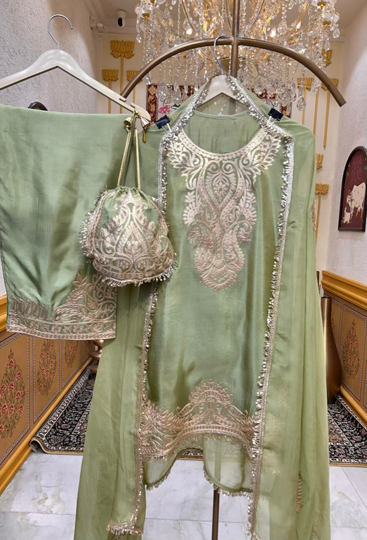 Arezya Kinari Élan Farshi Set (Green)