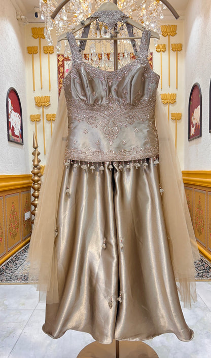 Zarqash Satin Silk Sharara Set