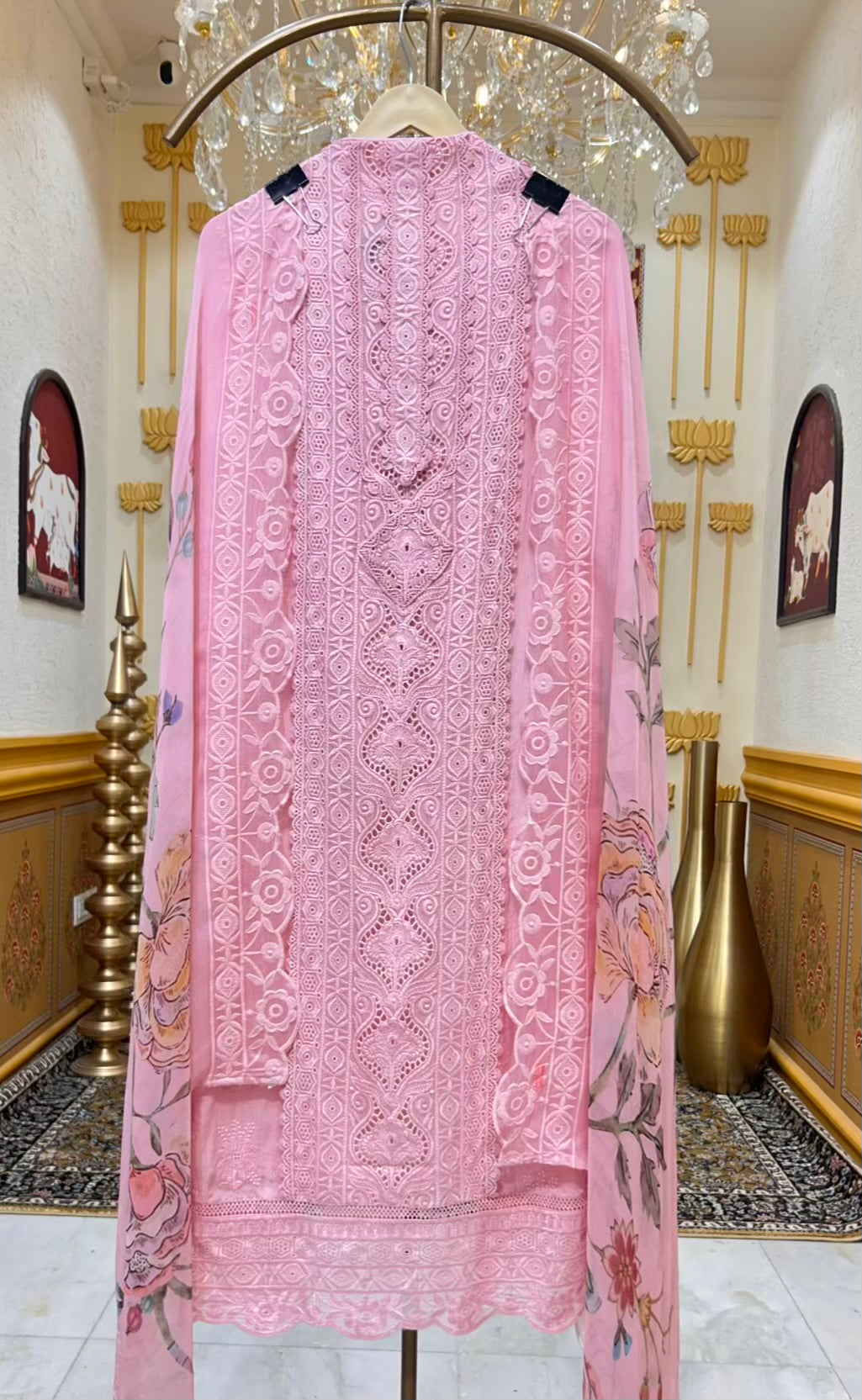 Aabira Lace Noor Suit (Pink)