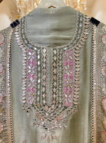 Kesariya Sheesh Suit