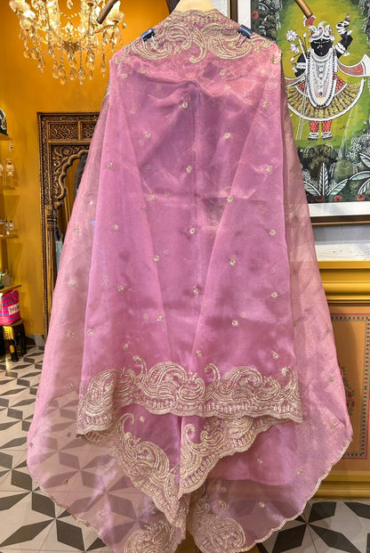 Zehnara Tissue Organza Suit (Pink)