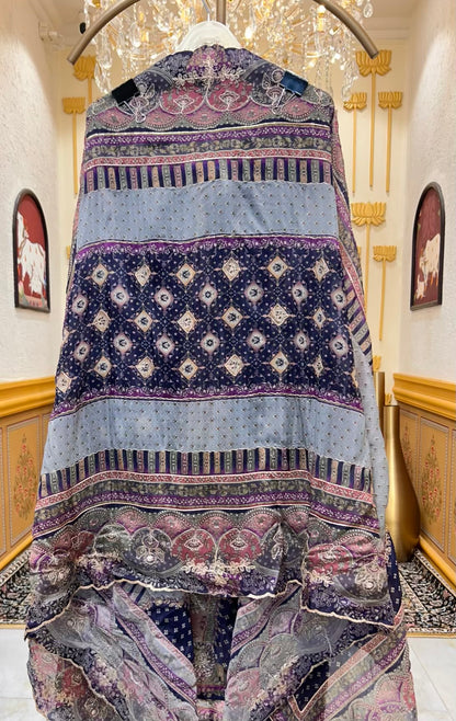 Ishra Zari Grace Suit (Purple)