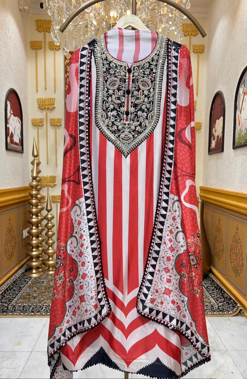 Mehira Silk Grace Suit (Red)