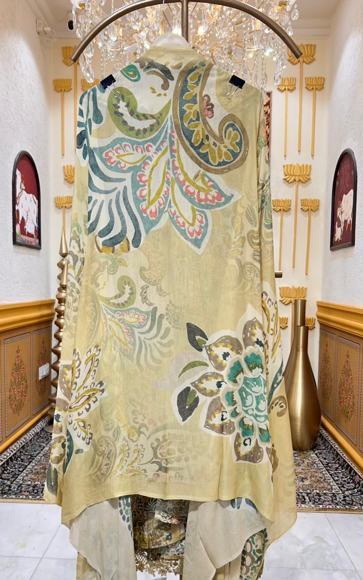 Elara Printed Veil Suit (Green)