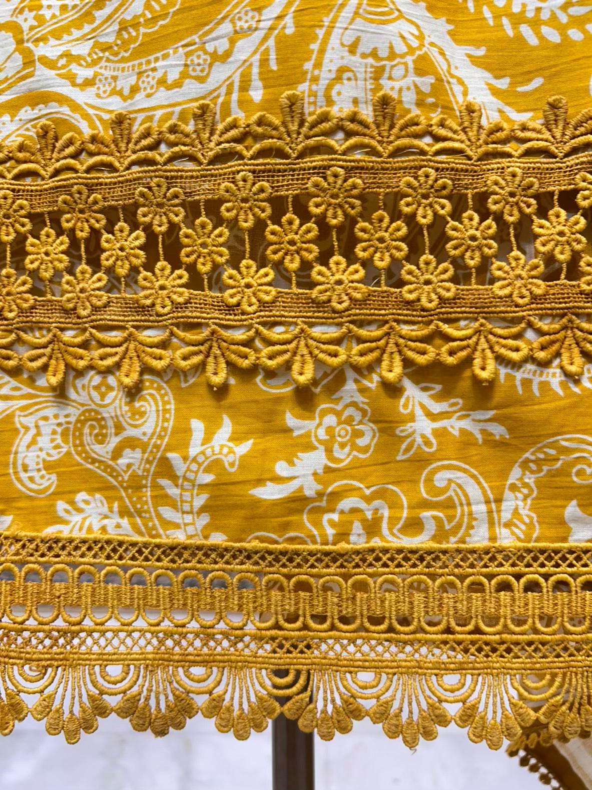Nayara Cotton Lace Suit (Mustard)