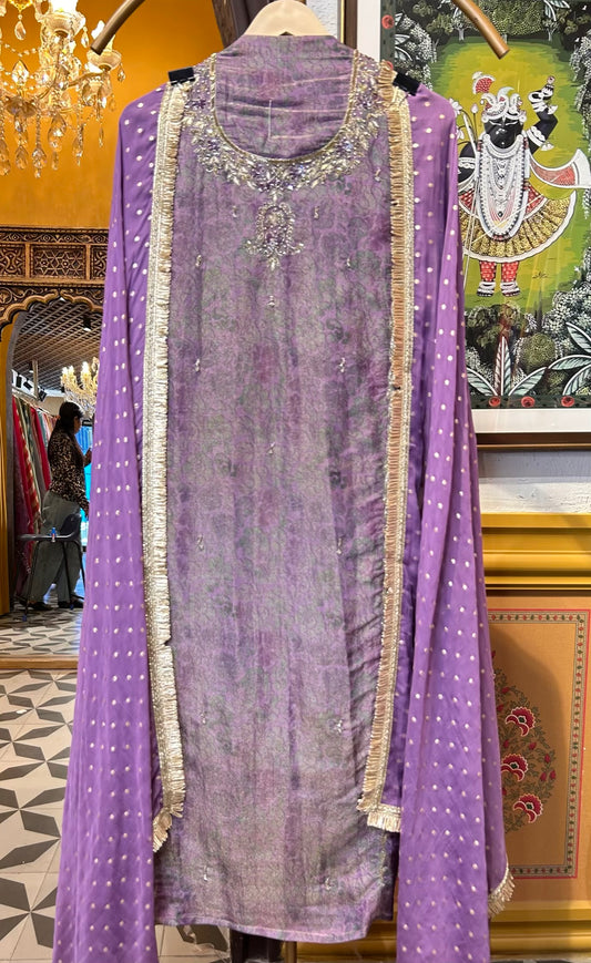Falisha Organza Suit (Lavender)