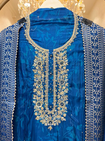 Arzini Silk Riwayat Suit (Blue)