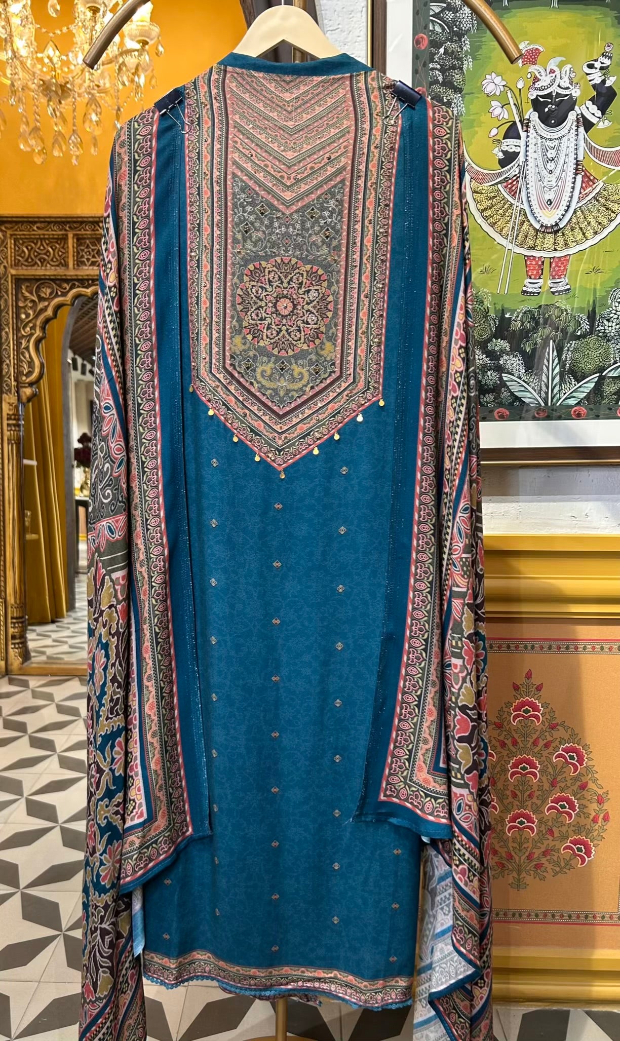 Siyana Pashmina Suit (Blue)