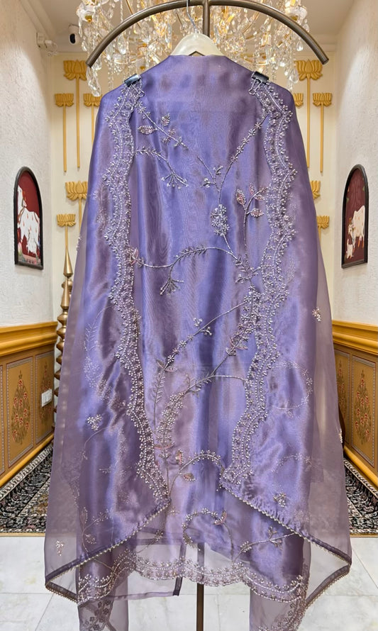 Elina Crush Karigari Suit (Lavender)