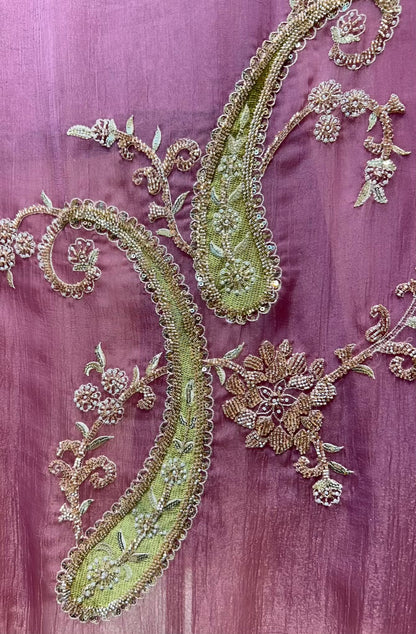 Eliya Handloom Veil Suit (Purple)