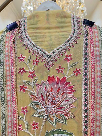 Rivaaya Handcrafted Organza Suit