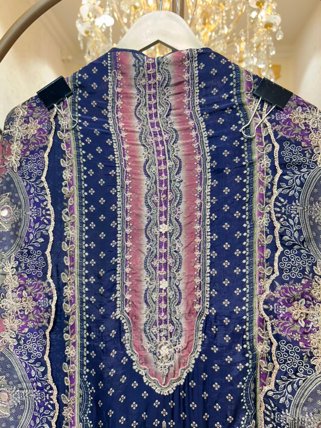 Ishra Zari Grace Suit (Purple)