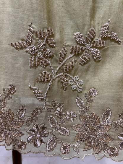 Aavira Mul Chanderi Suit (Pista Green)
