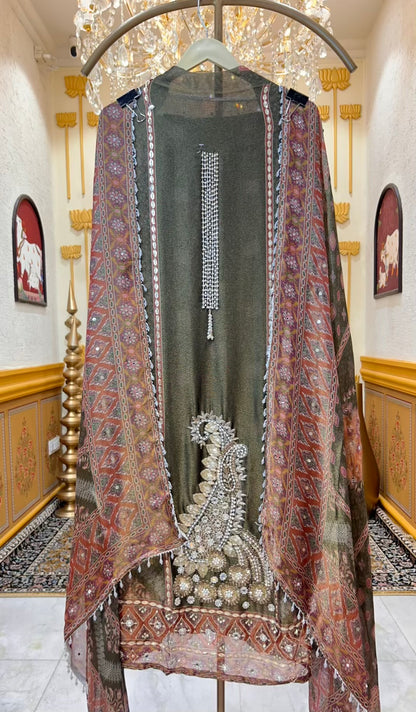 Aamira Handcrafted Organza Suit