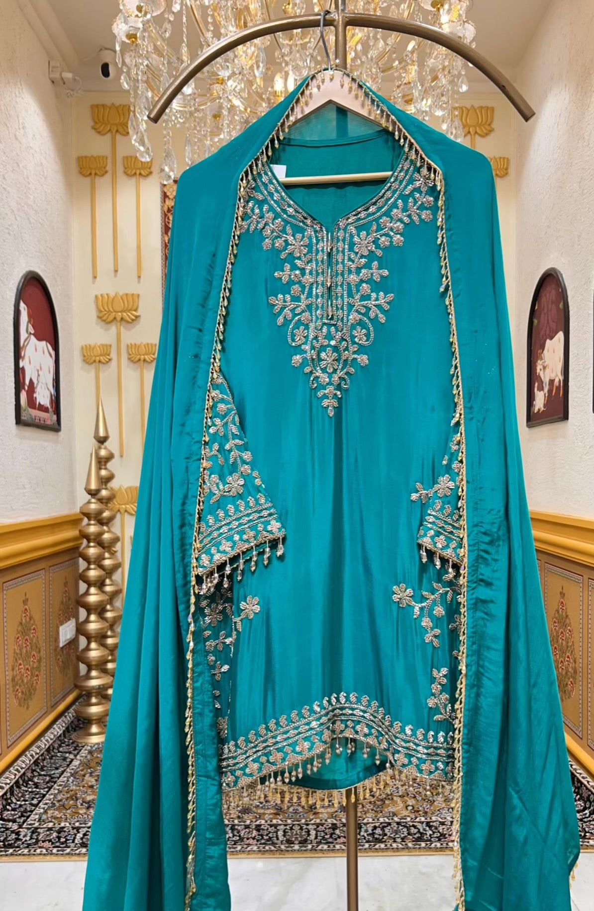 Elina Chinon Handwork Sharara Set (Green)