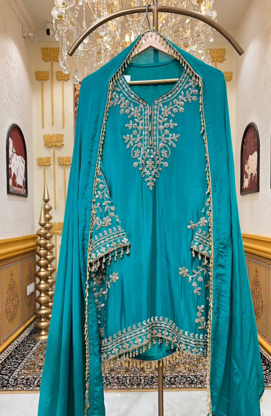 Elina Chinon Handwork Sharara Set (Green)