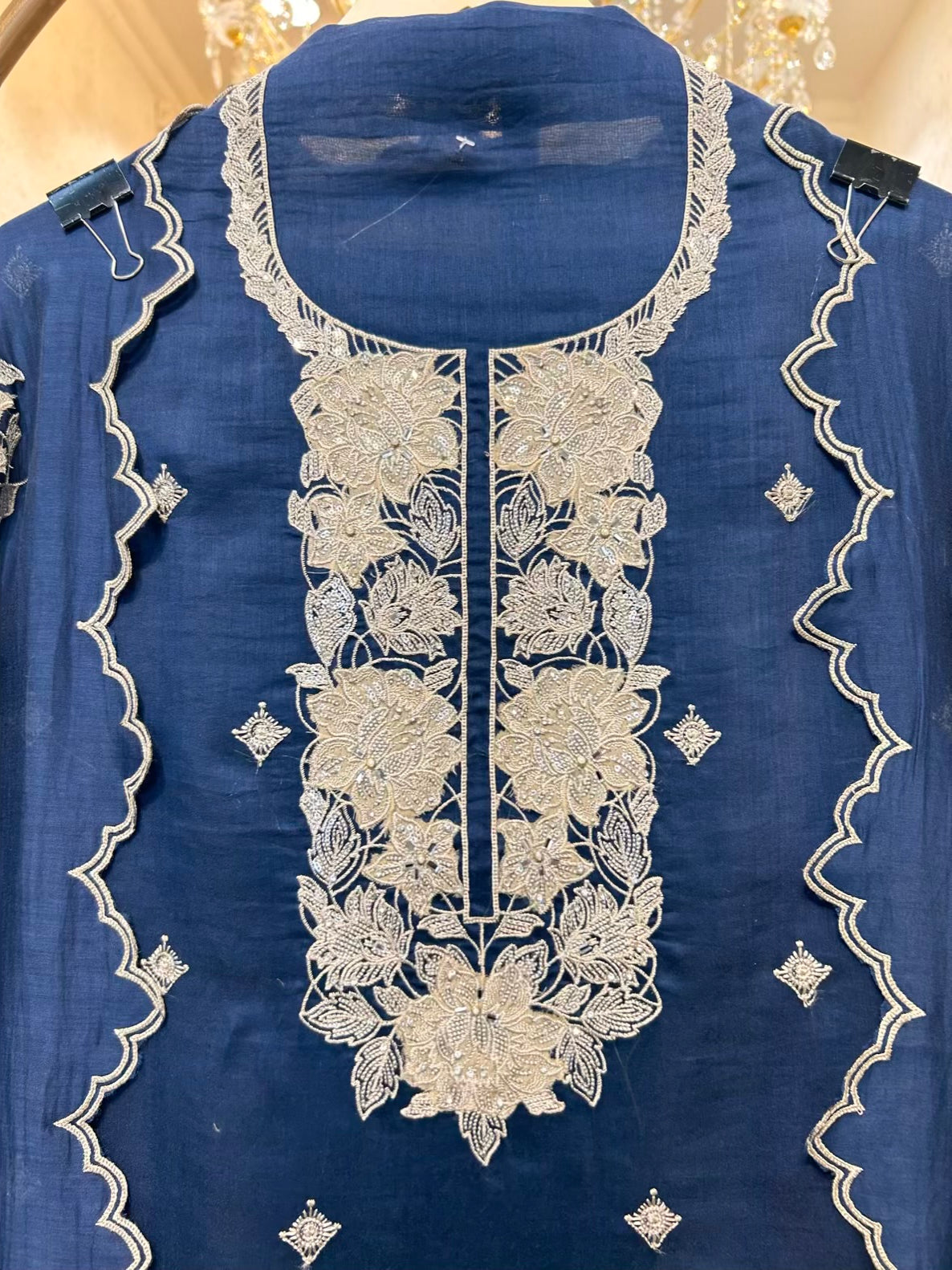 Zarvika Zari Phool Suit (Navy Blue)