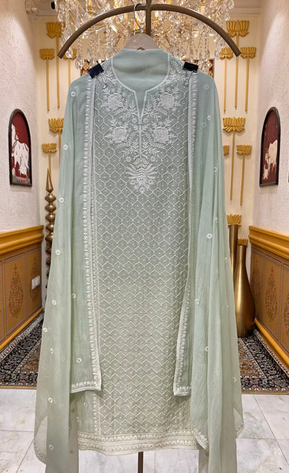 Kavira Zari Thread Chanderi Suit