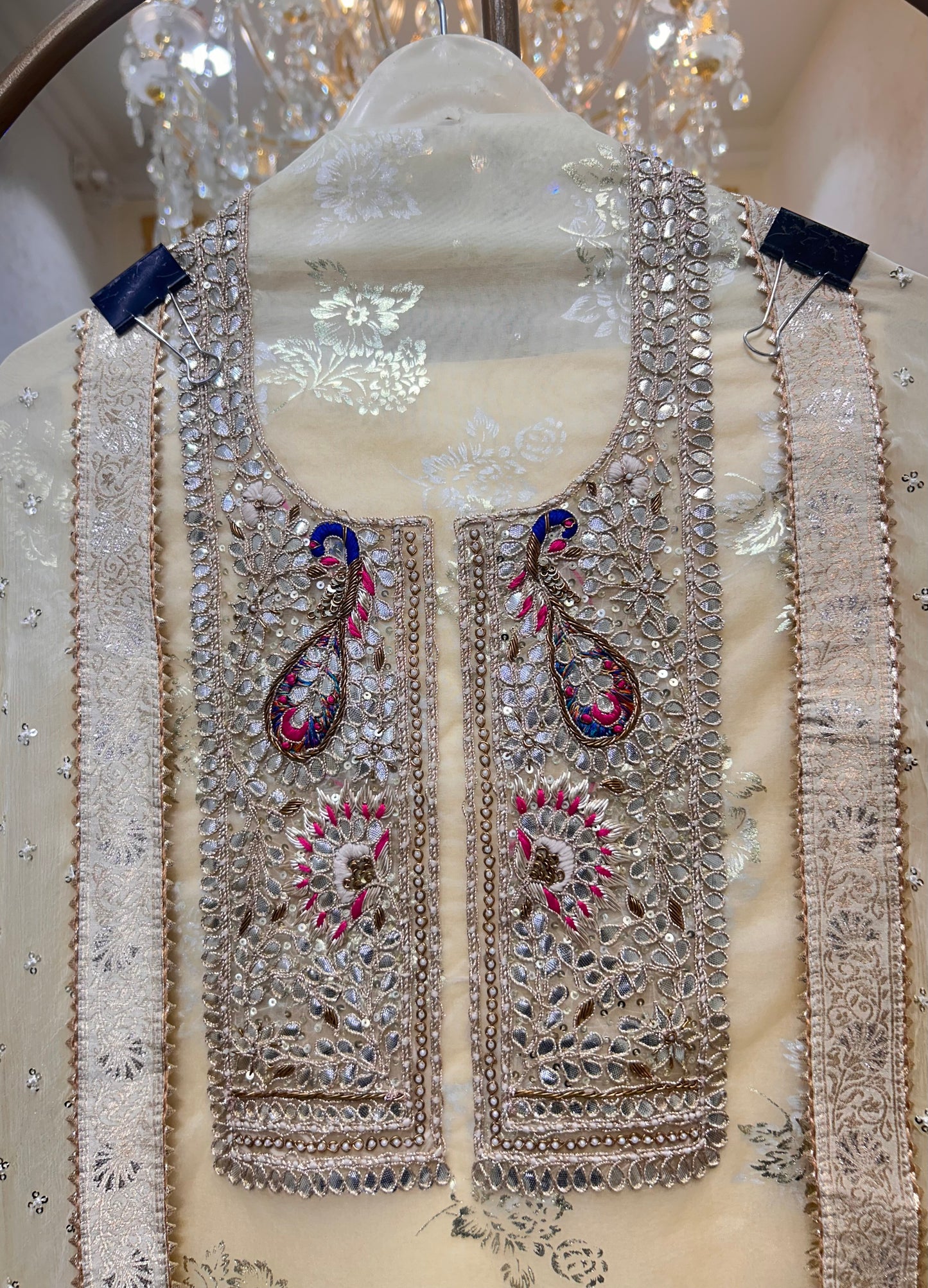 Mehrina Tissue Noor Suit (Ivory)