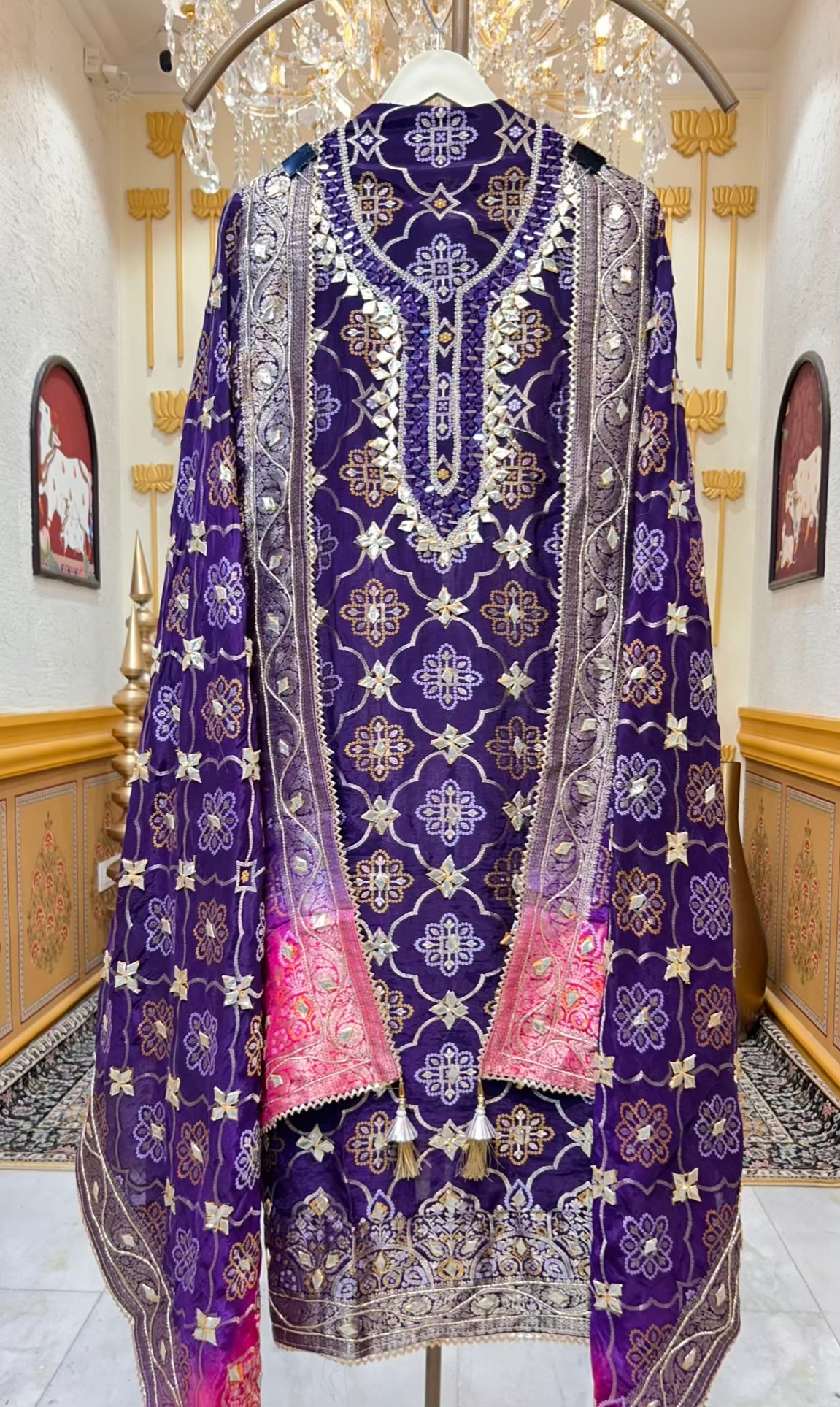Meher Bandhej Suit (Purple)