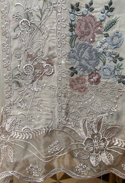Naazneen Organza Suit (Beige)