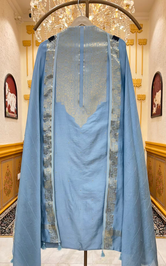 Iraaya Loom Chanderi Grace Suit (Blue)