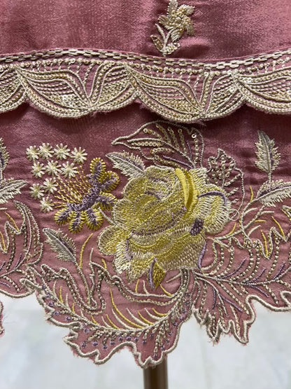 Zehraani Cutdana Silk Suit (Mauve)