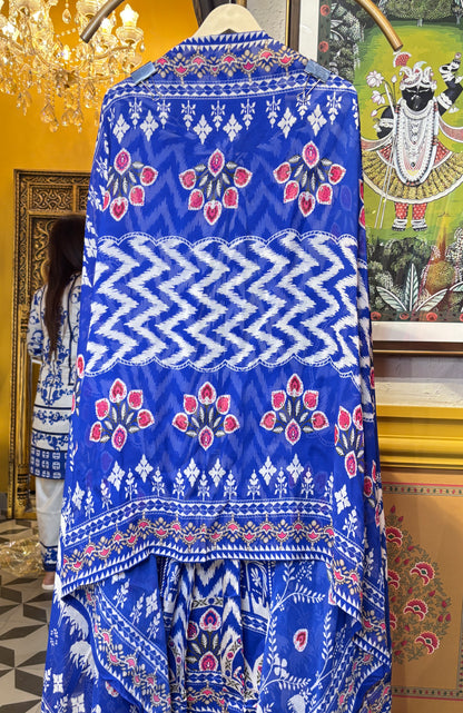 Sahiba Silk Organza Suit (Blue)