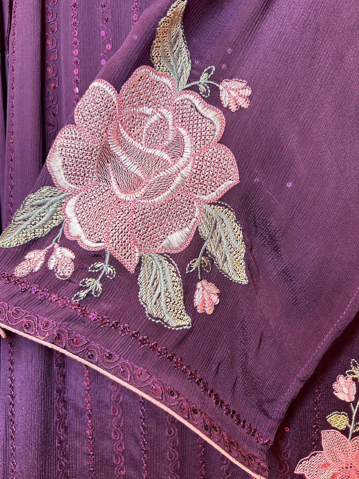 Suhani Chinon Suit (Purple)